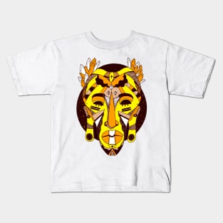 African Mask 1 - Yellow Edition Kids T-Shirt